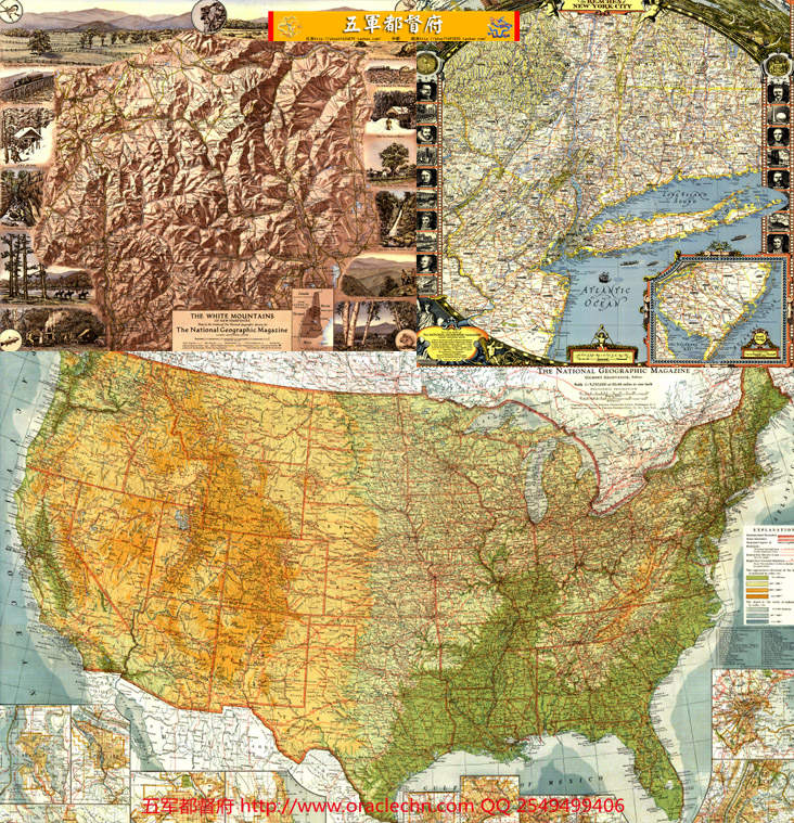 【地图】美国政治地理人文旅行古典地图130张