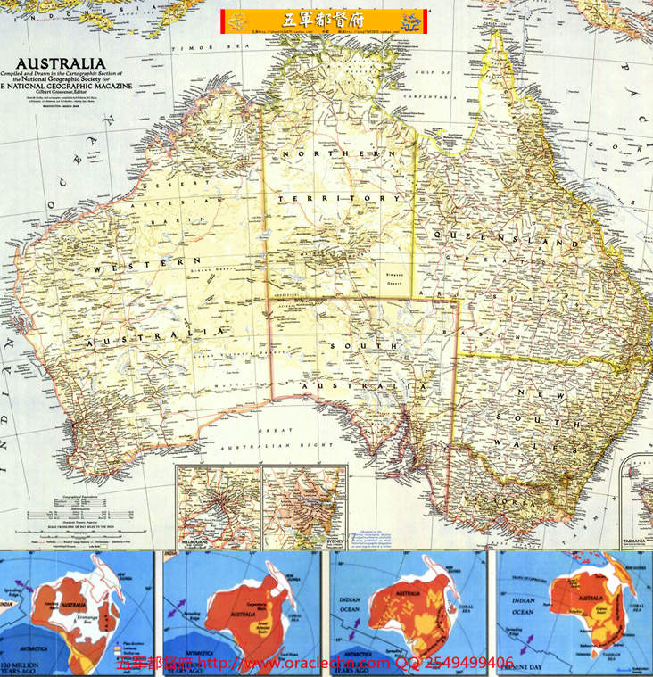 【地图】澳大利亚地形与旅行动物高清地图6张