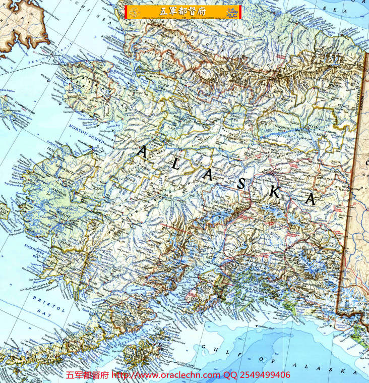 【地图】阿拉斯加地形与资源高清地图5张