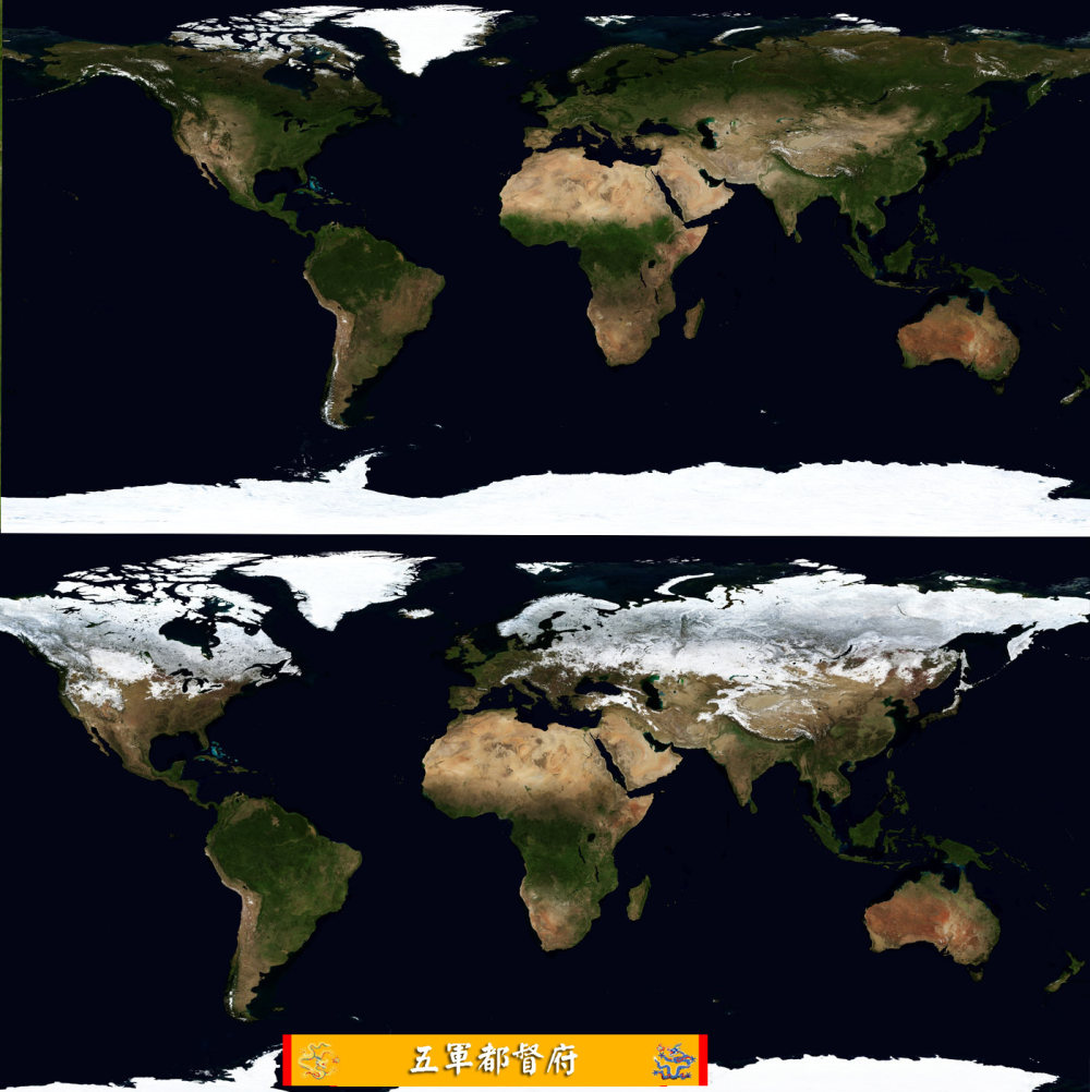 【地图】美国国家航空和太空管理局NASA拍摄地球表面十二月气候变化详图