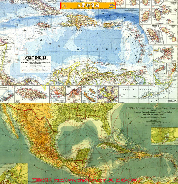 【地图】西印度群岛地理与人文古典地图10张