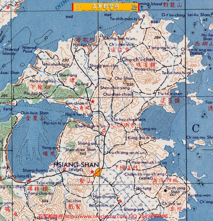 【地图】美军绘浙江军用地形交通地图15张（1957年古本）