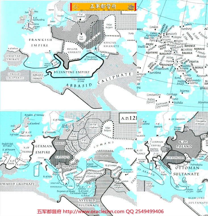 【地图】欧洲中世纪历史与战争示意地图40张（英文版）