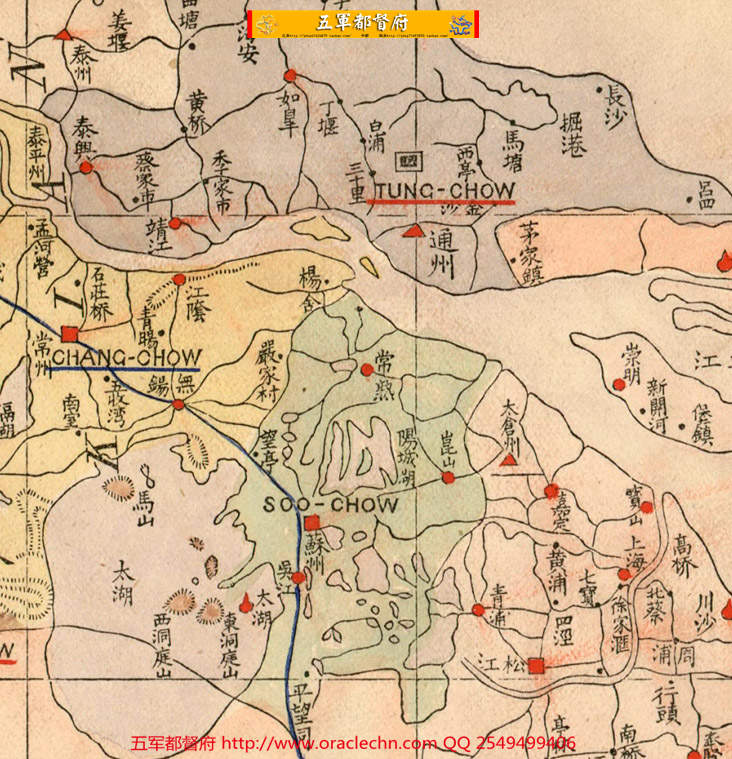 【地图】法国绘清代江南地区行政区划地名地图（光绪6年古本）