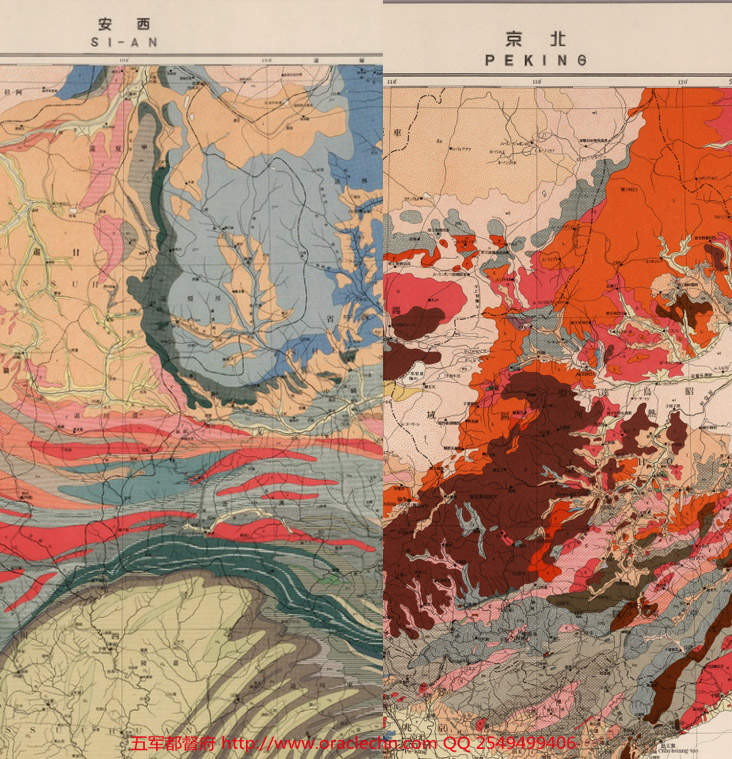 【地图】日本绘东亚中国日本朝鲜俄罗斯地质高清分色图17张（民国18年古本）