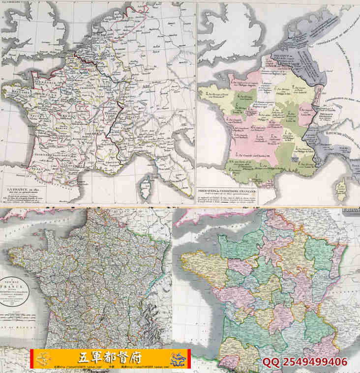 【舆图】拿破仑帝国时期的法国高清全图3幅地图1799-1814
