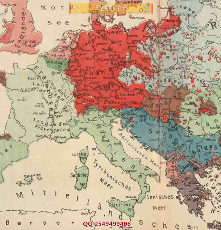 【舆图】一战期间欧洲民族分布高清示意图