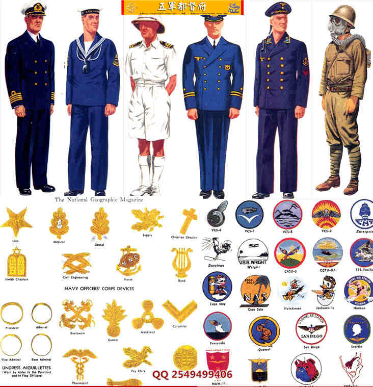 二战各国海军水师制服配饰勋章影视图片素材集